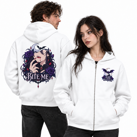 Bite Me Unisex Zip Hoodie