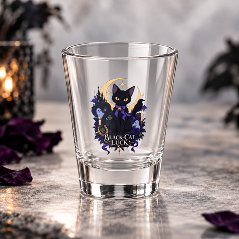 Black Cat Luck Shot Glass, 1.5oz