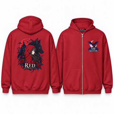 Red Unisex Zip Hoodie