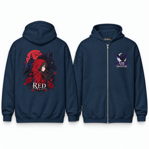 Red Unisex Zip Hoodie