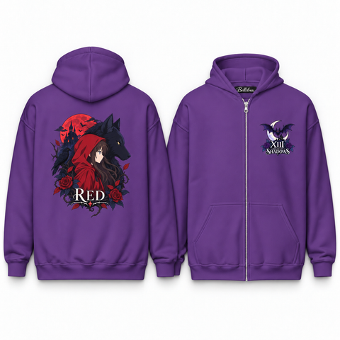 Red Unisex Zip Hoodie