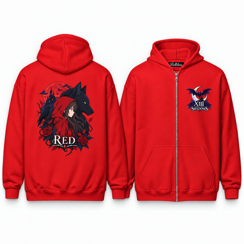 Red Unisex Zip Hoodie
