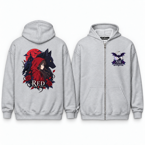Red Unisex Zip Hoodie