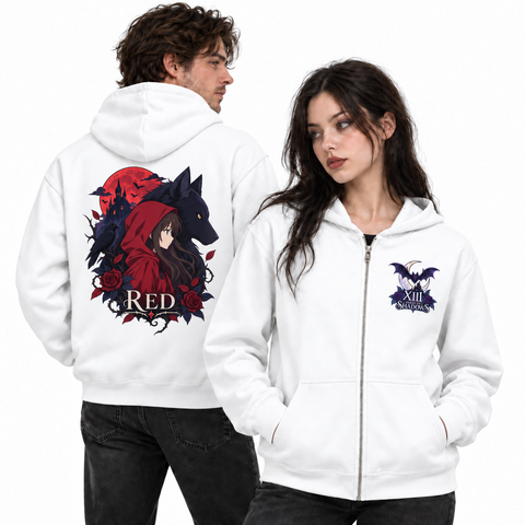 Red Unisex Zip Hoodie