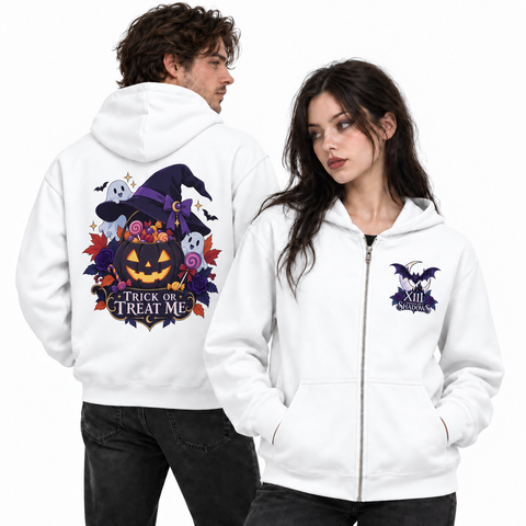 Trick or Treat Me Unisex Zip Hoodie